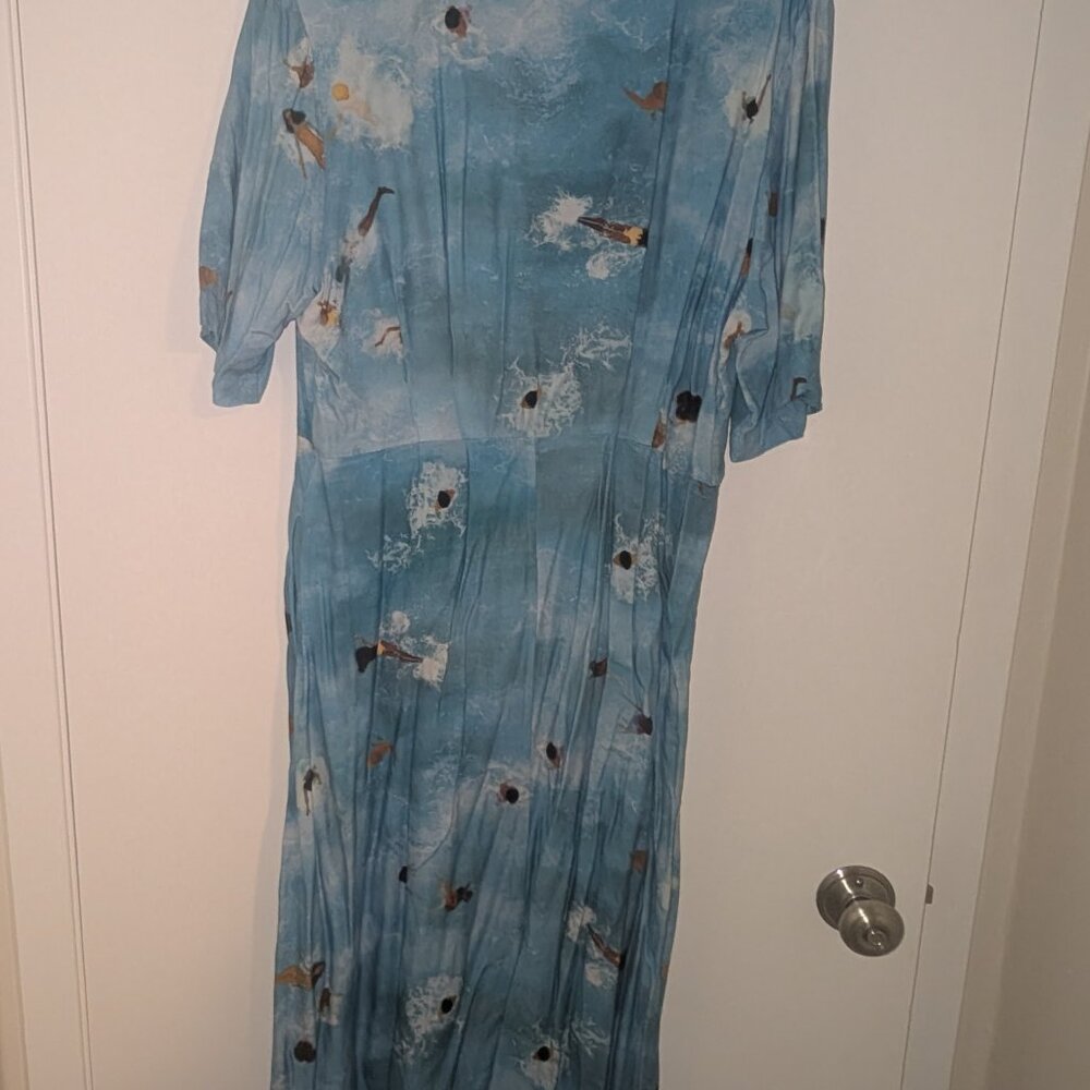 RARE Rachel Antonoff Peri Midi Shirt Dress in Pool Party Print - Picture 7 of 8